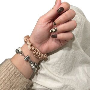 24pcs Fall Brown Long Press On Nails